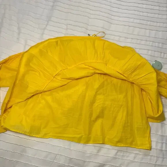 Lauren Ralph Lauren Yellow Embroidered Cotton Dress Women’s 12 Boho Cottagecore - Picture 11 of 16